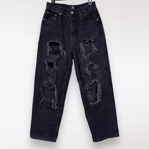 BDG Y2K 30 Baggy Black Jeans‎ Skater Ripped Destroyed Distress Holes Grunge Punk